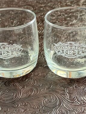 Chivas Regal Branded Whiskey Rocks Glasses - Clear Glass, Set of 2